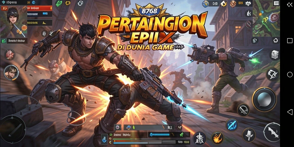 Gambaran pertarungan seru di dalam game Fighting 8768.
