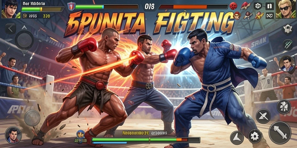 Screenshot menunjukkan aksi pertarungan seru dalam API33.
