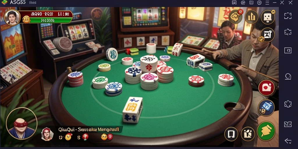 Tampilan gameplay ASG55 dengan aksi seru QiuQiu.