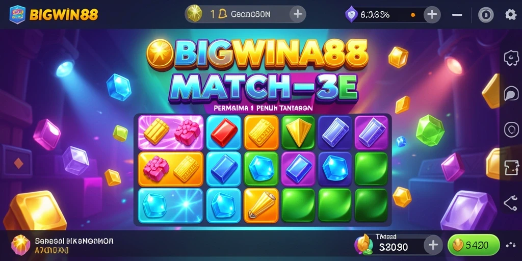 Tampilan menarik gameplay Match-3 di BIGWIN88.