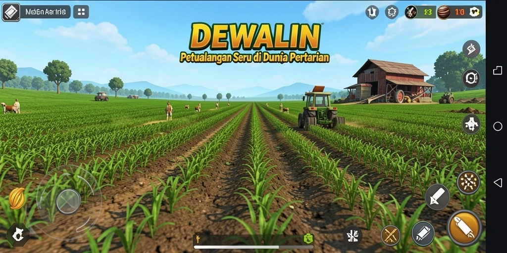 Tampilan menarik dari gameplay DEWALIN menunjukkan keseruan pertanian.