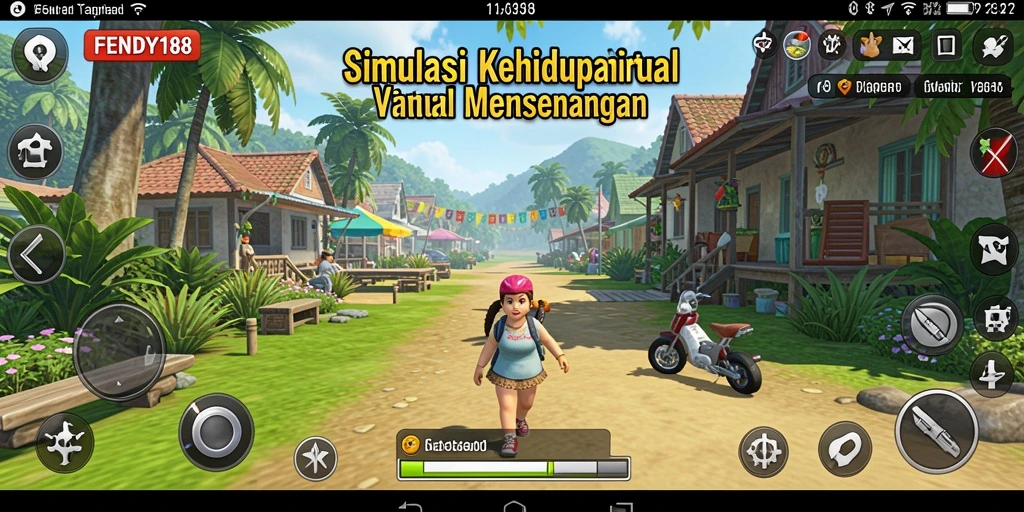 Tampilan permainan utama FENDY188 dengan karakter dan lingkungan yang vibrant.