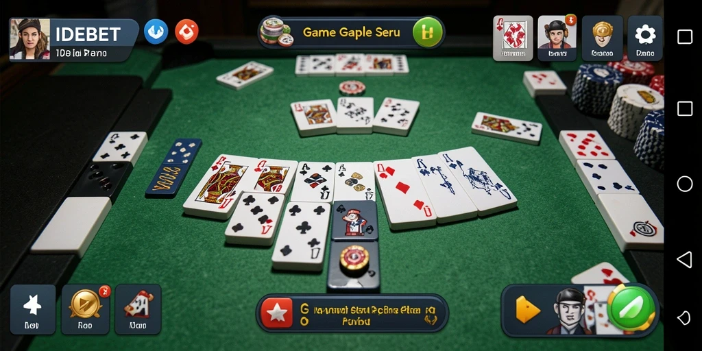 Screenshot gameplay Gaple yang menampilkan momen seru di IDEBET.