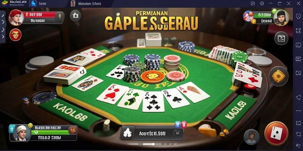 Screenshot gameplay KAOL68 yang menunjukkan serunya bermain Gaple.