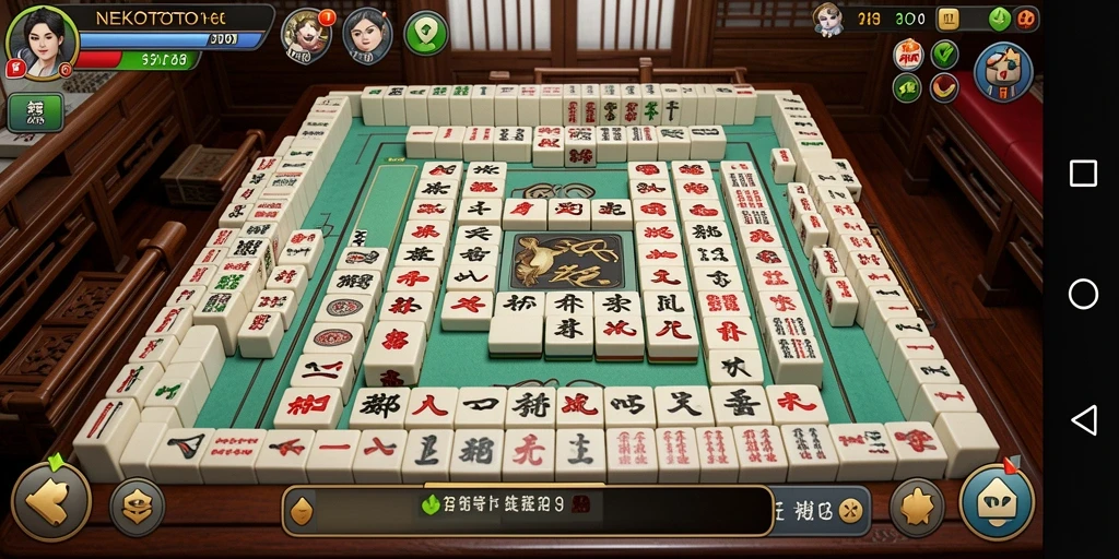 Tampilan gameplay seru dari permainan Mahjong NEKOTOTO.