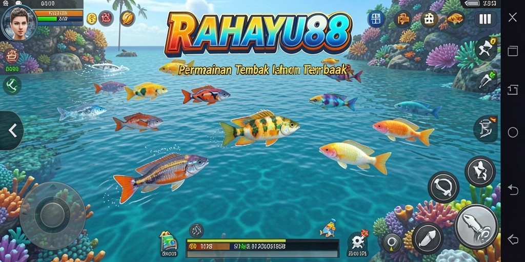 Screenshot gameplay RAHAYU88 menampilkan momen seru berburu ikan.
