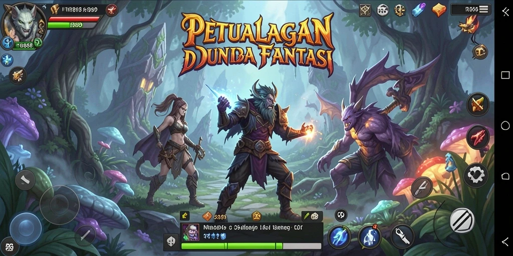 Screenshot gameplay RI889 menampilkan petualangan mendebarkan di dunia fantasi.