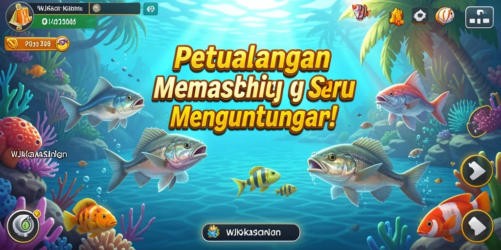 Screenshot gameplay WJKASINO yang menunjukkan aktivitas memancing yang seru.